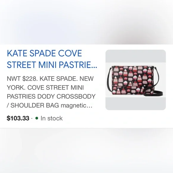 Kate Spade Black and Pink Dessert Pattern Crossbody Bag - Picture 8 of 8